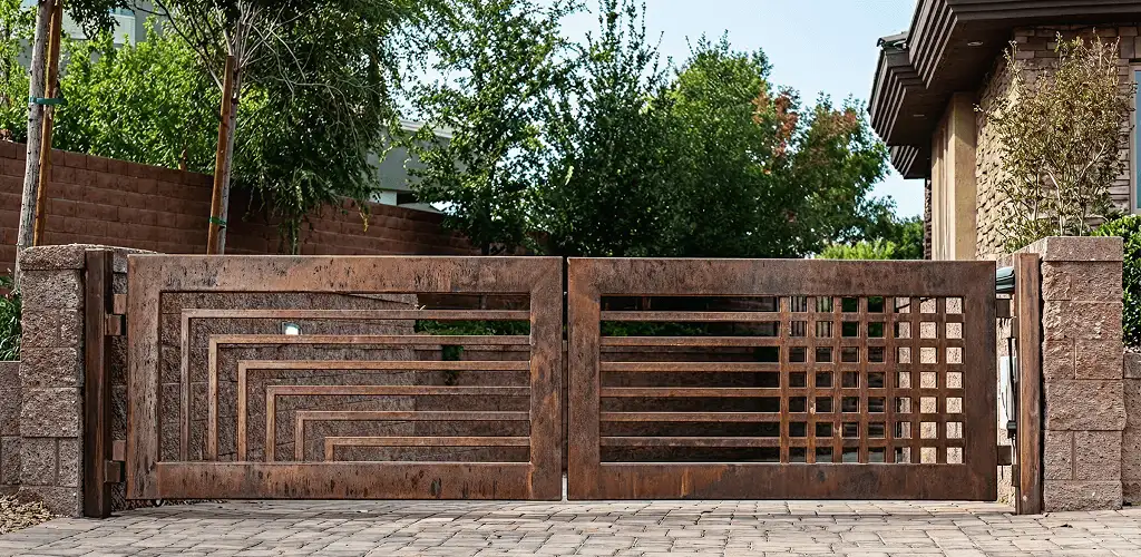 Custom driveway gate installation for a home entrance in Sacramento, CA