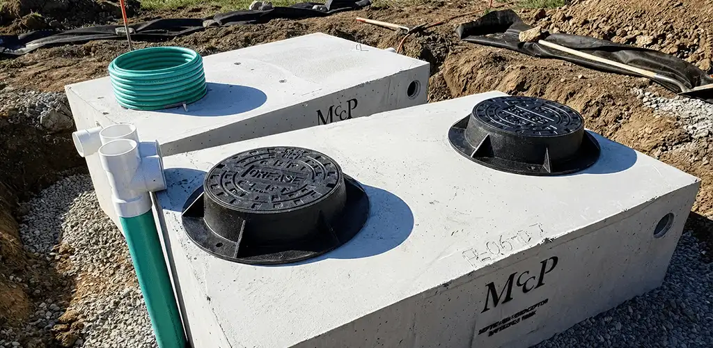 Grease trap installation unit set in place for drainage protection in Sacramento, CA